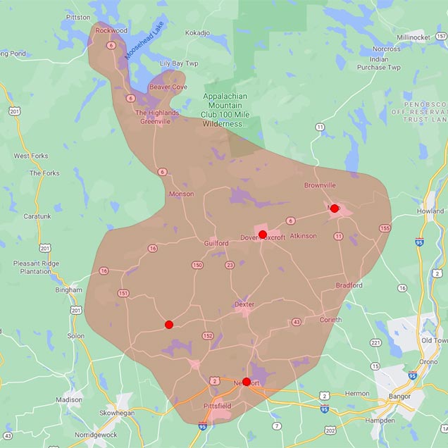 McKusick Petroleum Oil Delivery Coverage Area